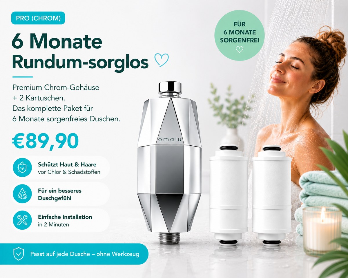 Omalu Duschfilter – Chrom Bundle