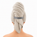 Omalu Hair Wrap in Cremeweiss, als Turban gewickelt, Rueckansicht