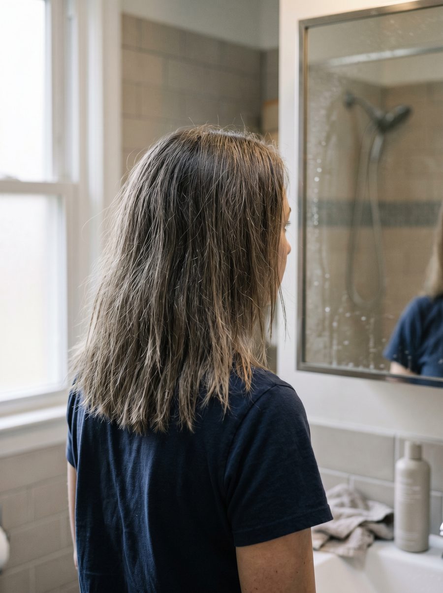 Glattes Haar – Vorher
