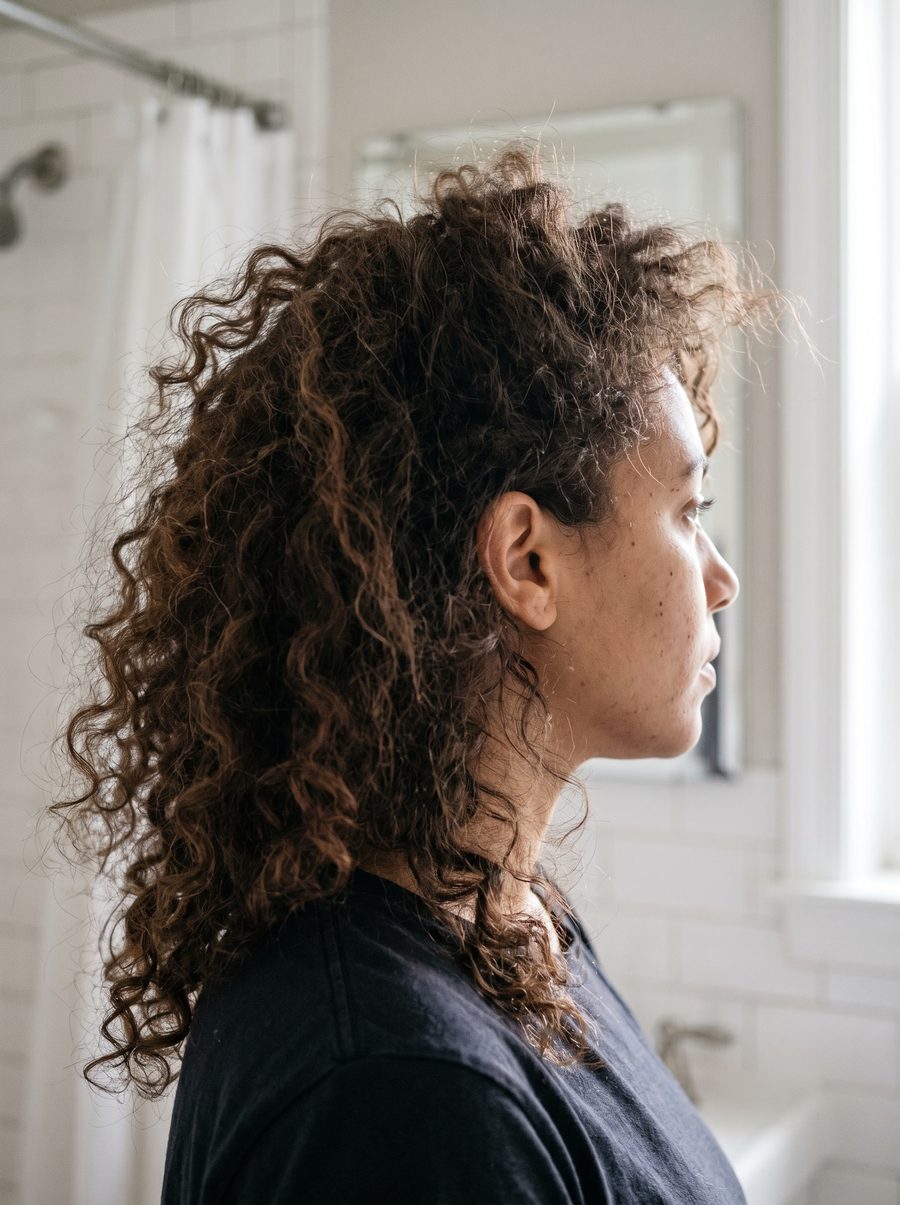 Lockiges Haar – Vorher